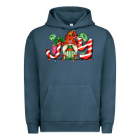 Pigment Midnight Navy joy with gnomes and christmas cookie and candies Urban Hoodie - AdoDesignShop
