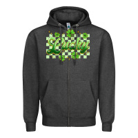 Charcoal Heather checkered lucky Zipper Hoodie - Artiststas