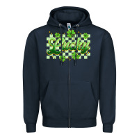 Navy checkered lucky Zipper Hoodie - Artiststas