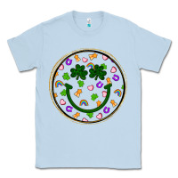 Dusty Blue st patrick s day smiley face Classic Tee - Artiststas