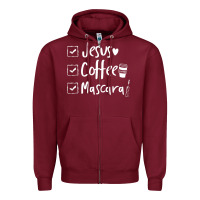 Checklist Jesus Coffee Mascara Zipper Hoodie | Teevron