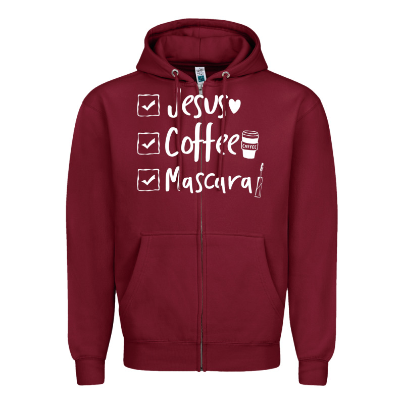 Checklist Jesus Coffee Mascara Zipper Hoodie by trangStudio | Teevron