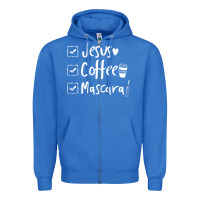 True Royal Checklist Jesus Coffee Mascara Zipper Hoodie - trangStudio