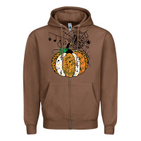 Chestnut halloween pumpkin music symbols music teacher halloween t shirt copy Zipper Hoodie - trangStudio