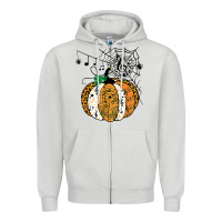 Dove Grey halloween pumpkin music symbols music teacher halloween t shirt copy Zipper Hoodie - trangStudio