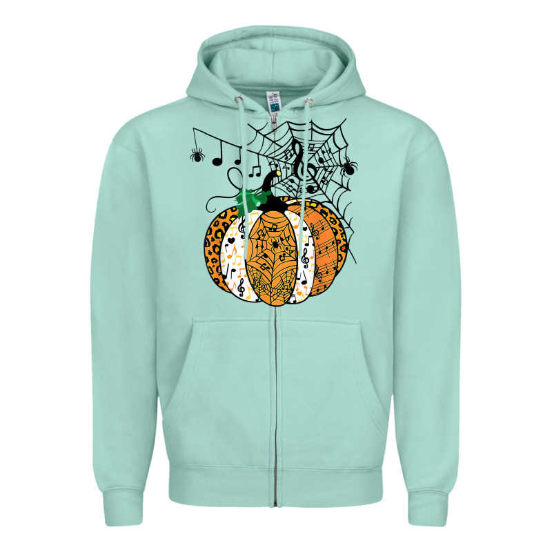 Halloween Pumpkin Music Symbols Music Teacher Halloween T Shirt Copy Zipper Hoodie by trangStudio | Teevron
