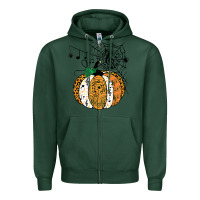 Sports Green halloween pumpkin music symbols music teacher halloween t shirt copy Zipper Hoodie - trangStudio