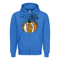True Royal halloween pumpkin music symbols music teacher halloween t shirt copy Zipper Hoodie - trangStudio