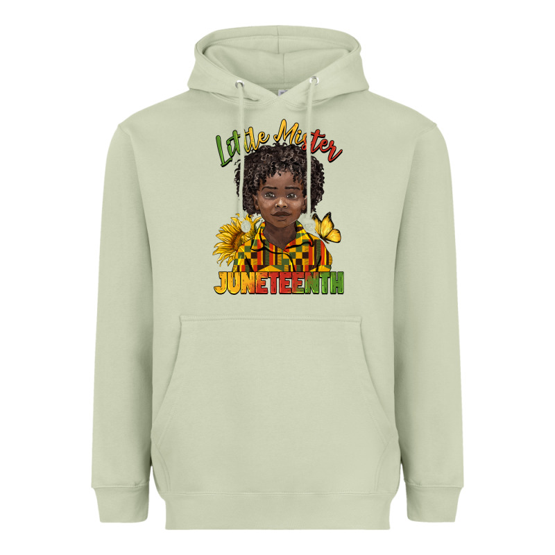 Little Mister Juneteenth Black Boy Heavyweight Hoodie by BarkalooDesign | Teevron