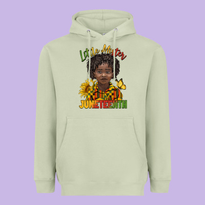 Little Mister Juneteenth Black Boy Heavyweight Hoodie Designed By Barkaloodesign