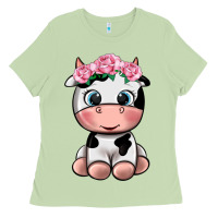 Matcha cute cow Ladies Tee - texasbilliewilder