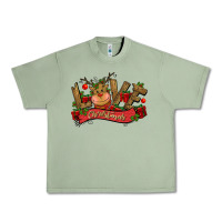 Oil Green love christmas reindeer Urban Heavy Tee - CowGirlArtShop