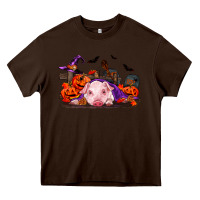 Chocolate Brown Halloween Baby Pig Heavy Core Tee - RanaPortraitStore