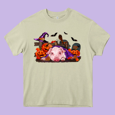 Halloween Baby Pig Heavy Core Tee Designed By Ranaportraitstore