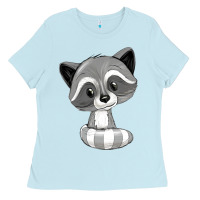 Baby Blue raccoon Ladies Tee - texasbilliewilder