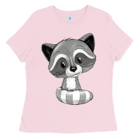 Bubblegum Pink raccoon Ladies Tee - texasbilliewilder