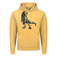 Vintage Mustard T-rex Vintage Hoodie - HowdyJamesFarm