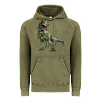 Vintage Olive T-rex Vintage Hoodie - HowdyJamesFarm