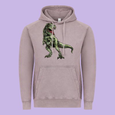 T-rex Vintage Hoodie Designed By Howdyjamesfarm