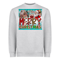 Heather Grey merry Christmas Heavyweight Sweatshirt - CowhideDigitalArt