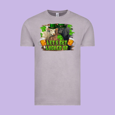 Let's Get Lucked Up Charolais And Black Angus Bull Vintage Tee Designed By Ranaportraitstore