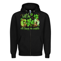 Black with god all things are possible Zipper Hoodie - Artiststas