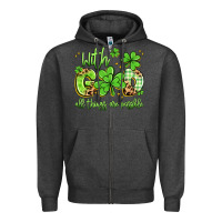 Charcoal Heather with god all things are possible Zipper Hoodie - Artiststas