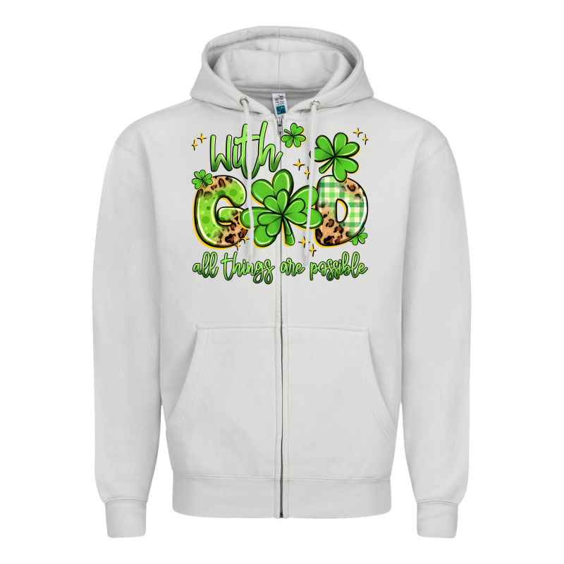 With God All Things Are Possible Zipper Hoodie by Artiststas | Teevron