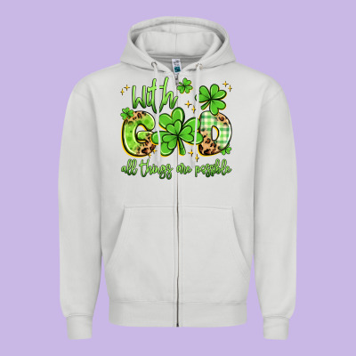 With God All Things Are Possible Zipper Hoodie Designed By Artiststas