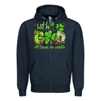 Navy with god all things are possible Zipper Hoodie - Artiststas