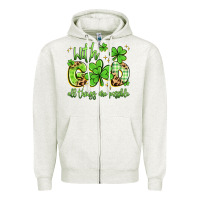 Oatmeal Heather with god all things are possible Zipper Hoodie - Artiststas