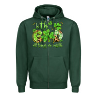 Sports Green with god all things are possible Zipper Hoodie - Artiststas