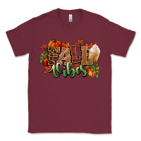 Burgundy Fall vibes pumpkins Classic Tee - NancyCooperArtShop