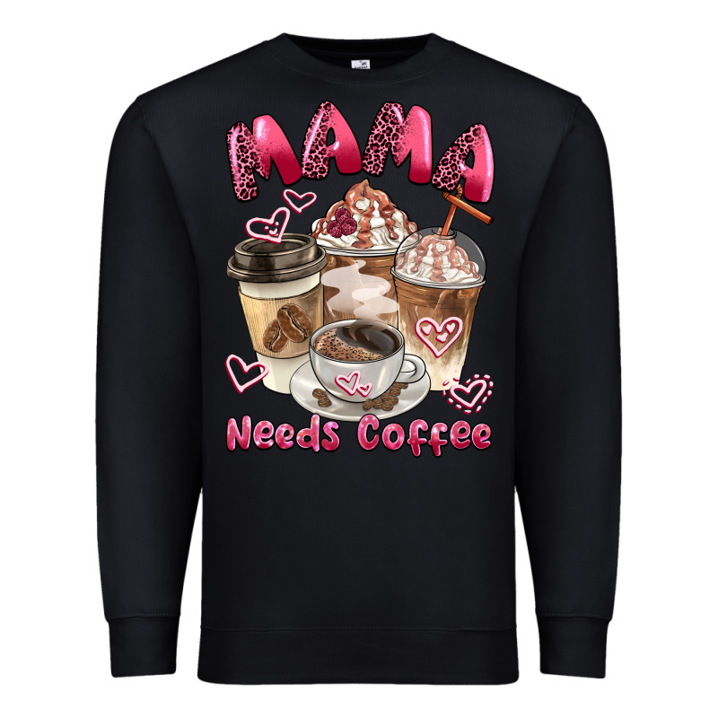 Mama Needs Coffee Premium Sweatshirt by BarkalooDesign | Teevron