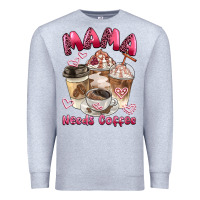 Heather Grey mama needs coffee Premium Sweatshirt - BarkalooDesign