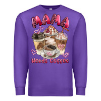 Purple mama needs coffee Premium Sweatshirt - BarkalooDesign