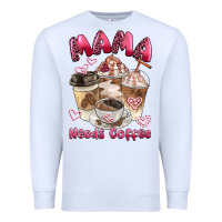White mama needs coffee Premium Sweatshirt - BarkalooDesign