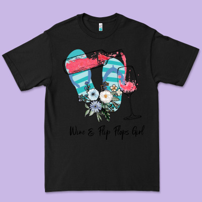 Wine Flip Flops Girl Premium Tee Designed By Bettercallsaul