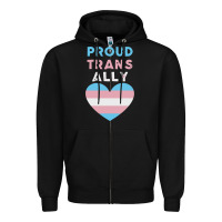 Black proud trans ally transgender Zipper Hoodie - trangStudio
