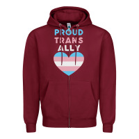 Burgundy proud trans ally transgender Zipper Hoodie - trangStudio