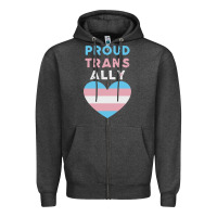 Charcoal Heather proud trans ally transgender Zipper Hoodie - trangStudio