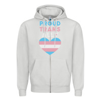 Dove Grey proud trans ally transgender Zipper Hoodie - trangStudio