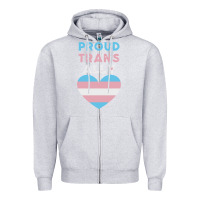 Heather Grey proud trans ally transgender Zipper Hoodie - trangStudio