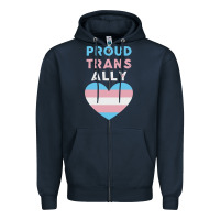 Navy proud trans ally transgender Zipper Hoodie - trangStudio
