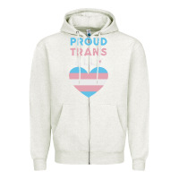 Oatmeal Heather proud trans ally transgender Zipper Hoodie - trangStudio