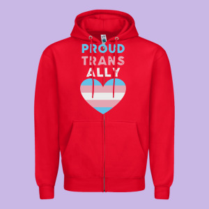 Proud Trans Ally Transgender Zipper Hoodie Designed By Trangstudio