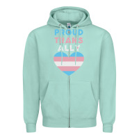 Seafoam proud trans ally transgender Zipper Hoodie - trangStudio