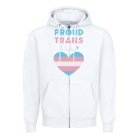 White proud trans ally transgender Zipper Hoodie - trangStudio