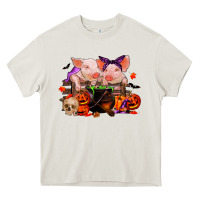 Cream halloween pigs Heavy Core Tee - RanaPortraitStore