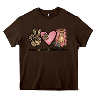 Chocolate Brown peace love chihuahua Heavy Core Tee - JahusDesignShop